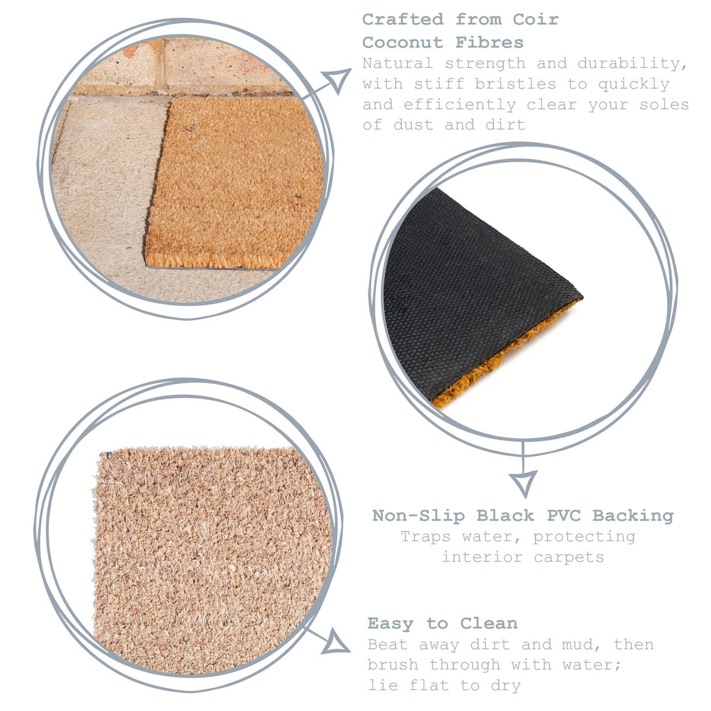 60cm x 40cm Multicoloured Rainbow Coir Door Mat