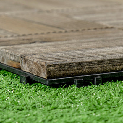 27-Piece Wooden Interlocking Decking Tiles