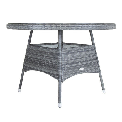Essentials Rattan Garden Patio Dining Set by Wensum - 6 Seats Grey