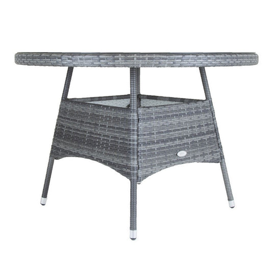 Essentials Rattan Garden Patio Dining Set by Wensum - 6 Seats Grey