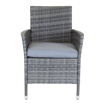 Essentials Rattan Garden Patio Dining Set by Wensum - 6 Seats Grey