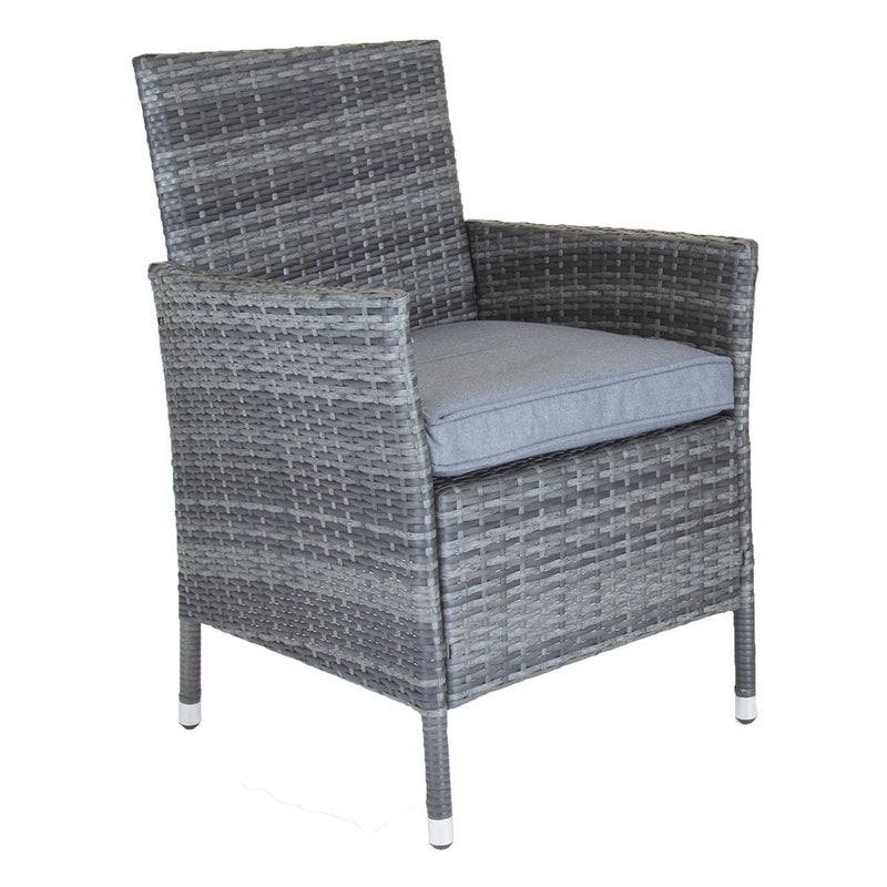 Essentials Rattan Garden Patio Dining Set by Wensum - 6 Seats Grey