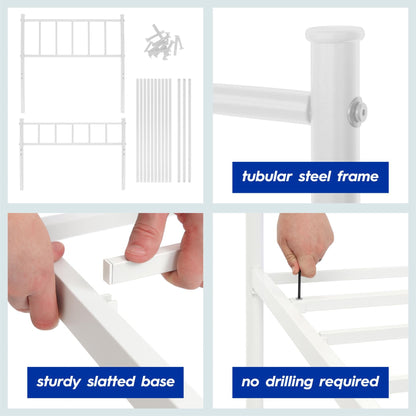3ft Single Metal Bed Frame - White