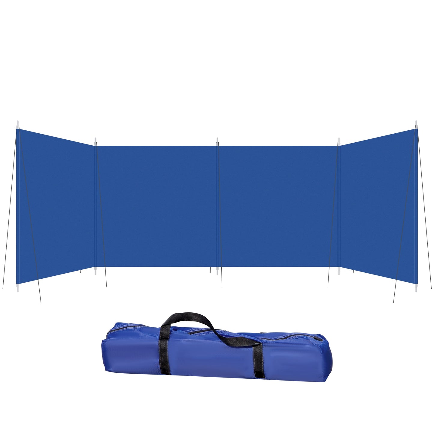 Camping Windbreak Portable Wind Blocker Privacy Wall, 6.2m x 1.5m Outsunny