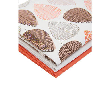 Set Of Three Orange Leaf Tea Towels