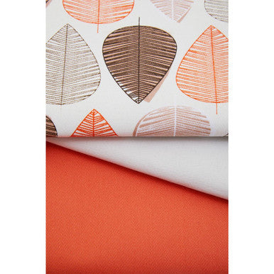 Set Of Three Orange Leaf Tea Towels