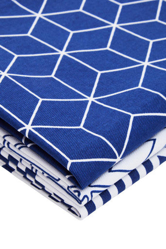 Modern Retro Set Of 3 Tea Towels