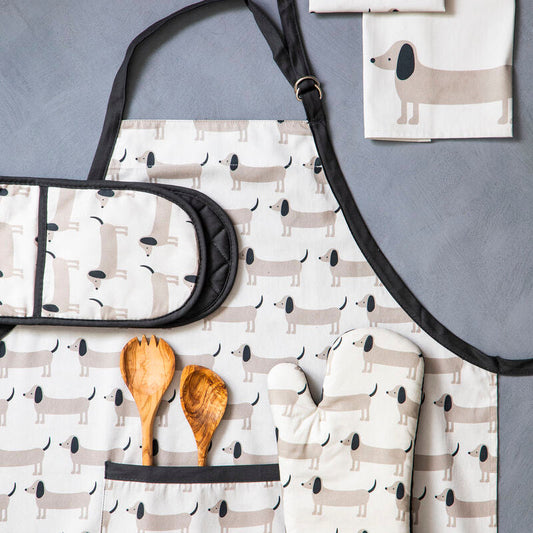 Set Of Three Sausage Dog Tea Towels