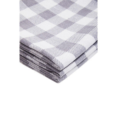 Doro Set Of Three Grey And White Cotton Tea Towels