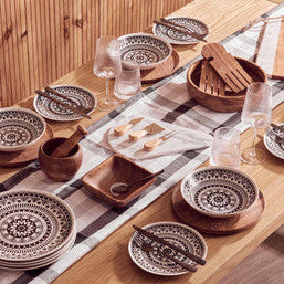 Thread and Loom Grey And Black Check Tablecloth