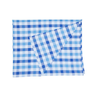 Thread and Loom Blue Check Tablecloth