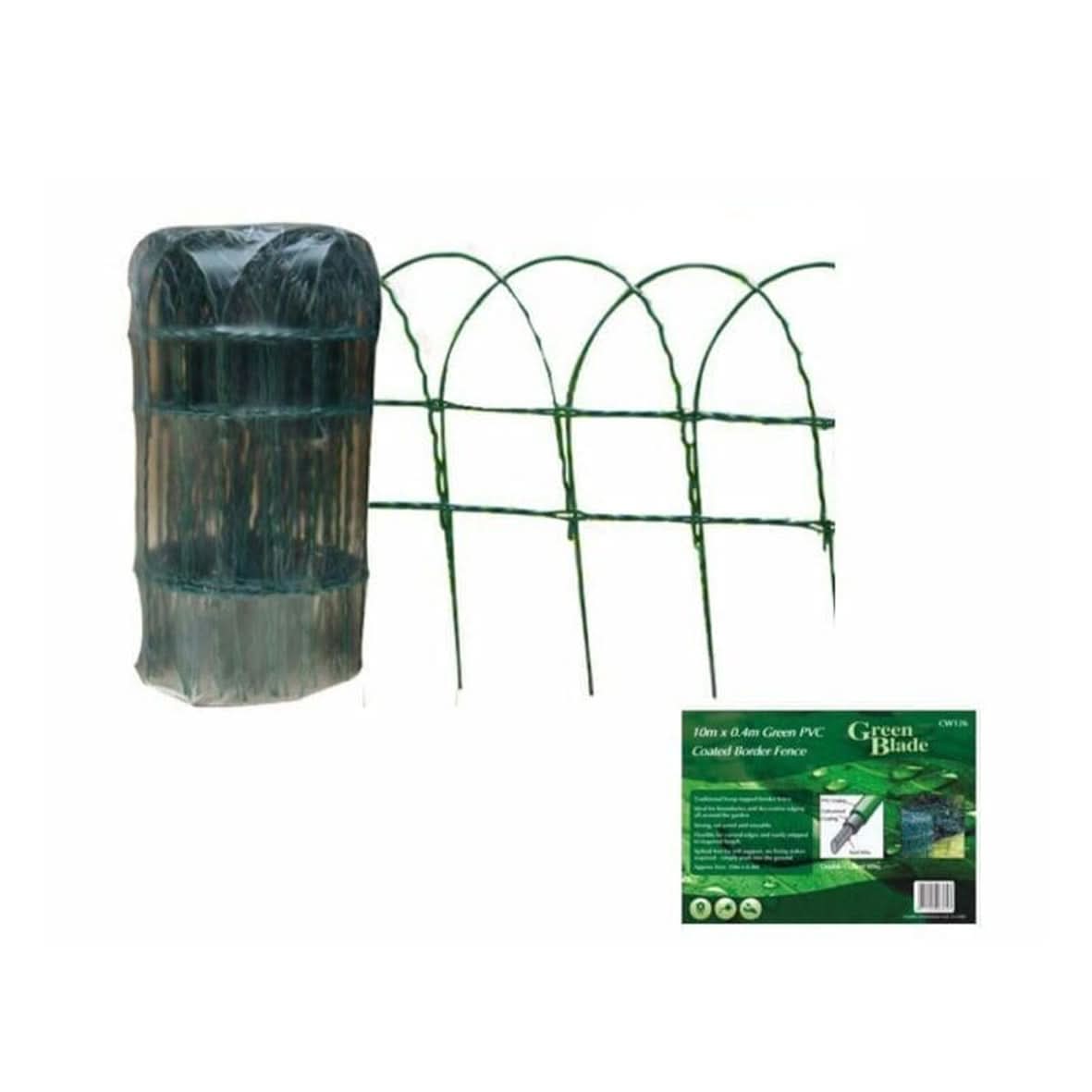Garden Log Roll Green Wire Border Fencing 25cm x 10m