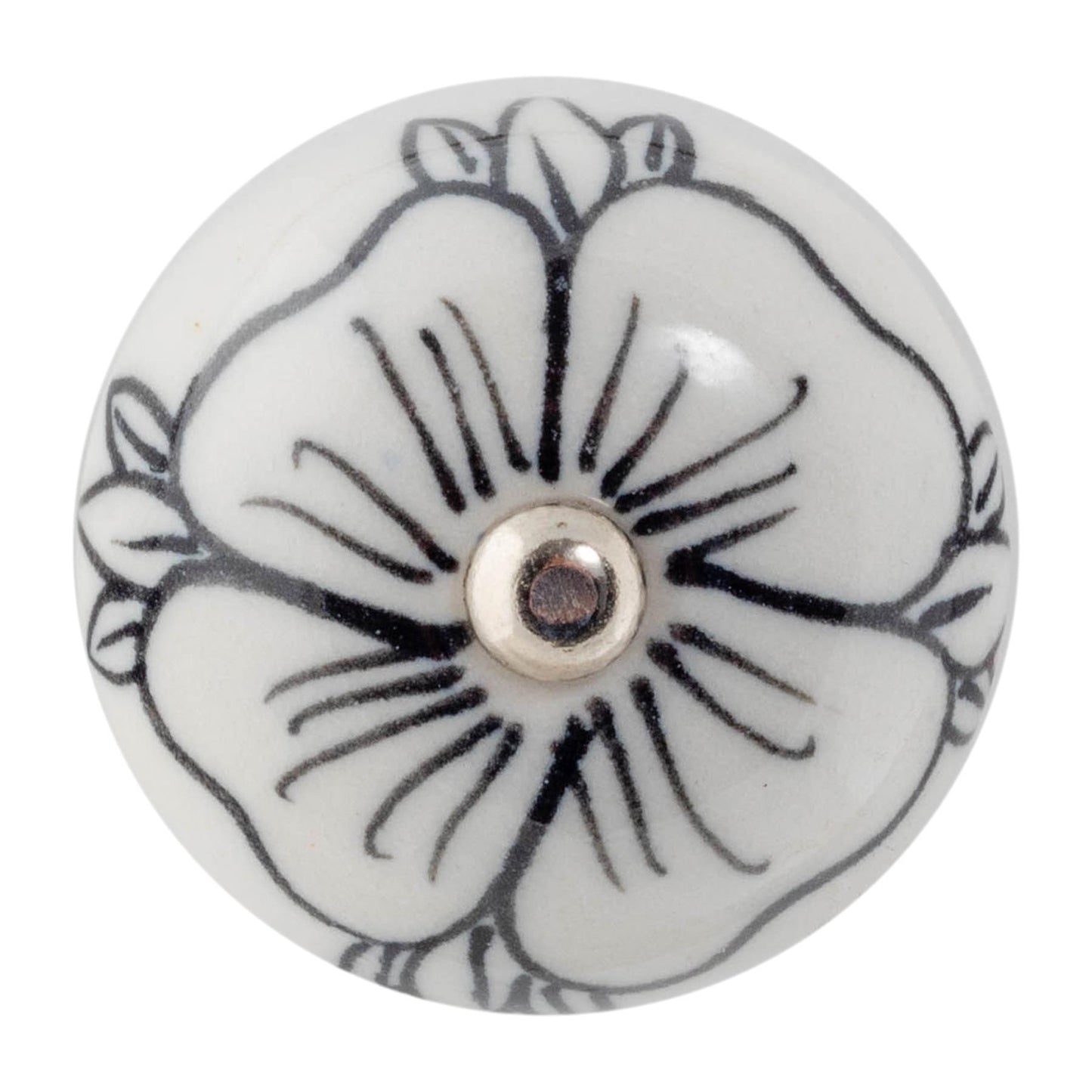 Round Geometric Ceramic Cabinet Knob