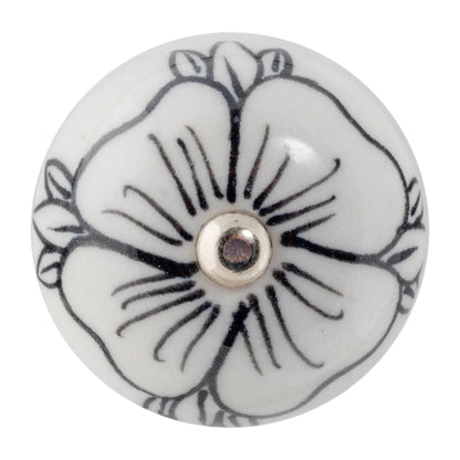 Round Geometric Ceramic Cabinet Knob
