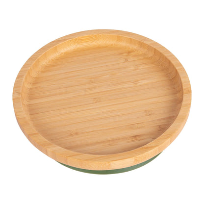 Round Open Bamboo Suction Plate