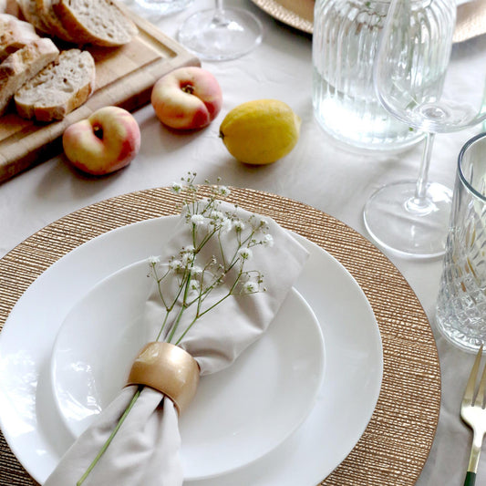 18pc Round Ribbed Charger Plates Set - 33cm