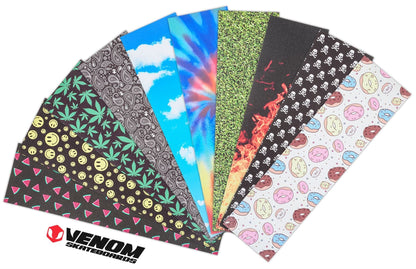 Venom Professional Grade Skateboard Griptape 9" x 33" - Flames