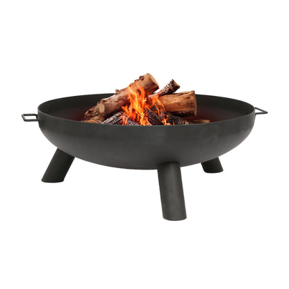 XL Round Iron Fire Pit - 99cm - Black