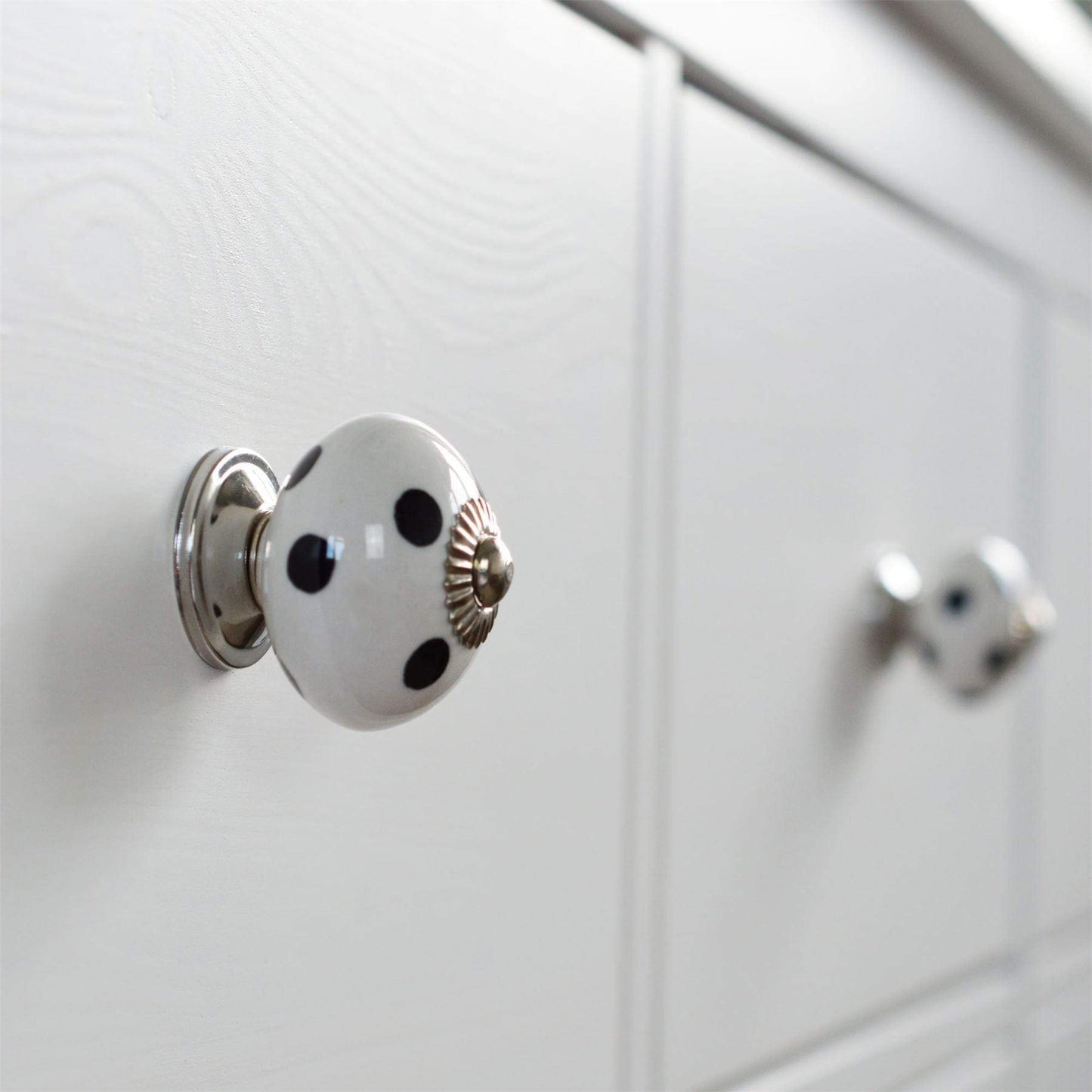 Round Spot Ceramic Cabinet Knob