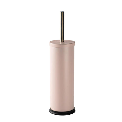 Matt Pink Round Stainless Steel Toilet Brush & Holder