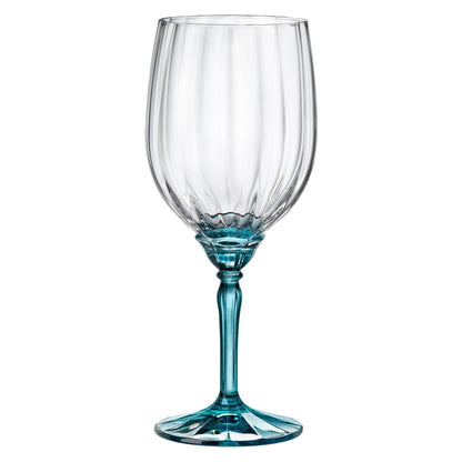 535ml Blue Florian Red Wine Glasses - Pack of Six