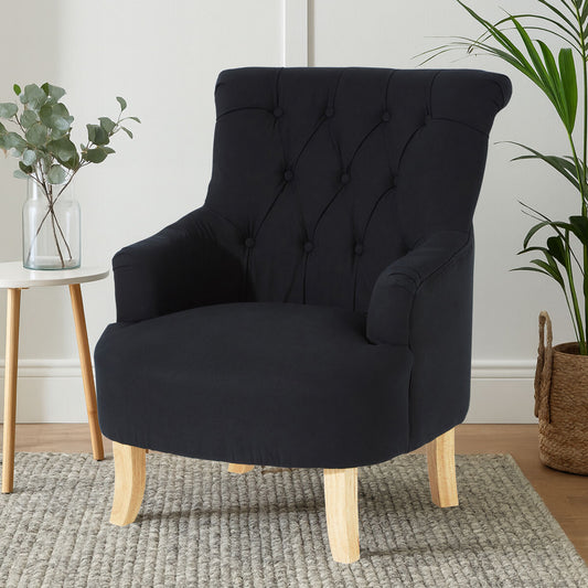 Hampstead Black Cotton Armchair