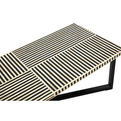 Boho Black and White Bone Inlay Coffee Table