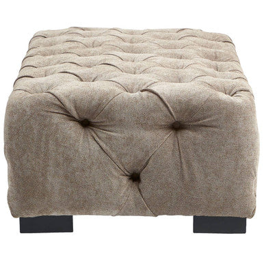 Fenton Natural Fabric Tufted Rectangular Footstool
