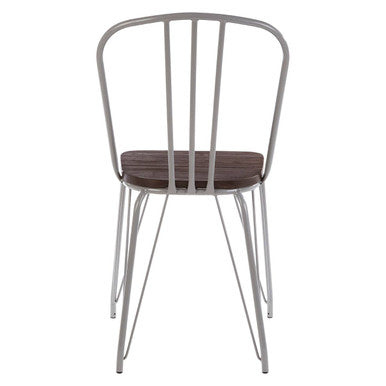 District Grey Metal Frame And Elm Wood Chair