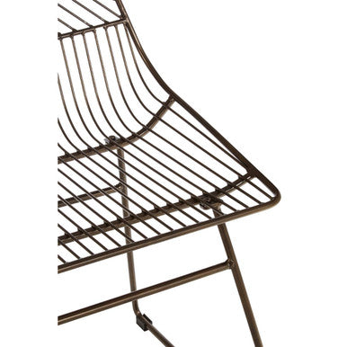 District Bronze Metal Wire Tapered Legs Chair