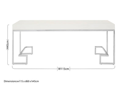 Allure Chrome Angled Legs Coffee Table