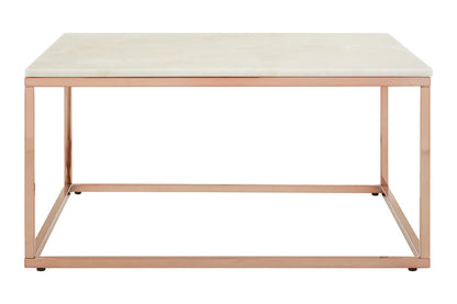 Allure Square Rose Gold And Marble Coffee Table