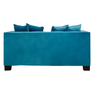 2 Seater Cyan Blue Velvet Sofa, Sofia