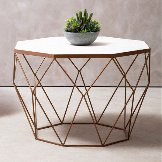 Shalimar Octagon White Marble Coffee Table