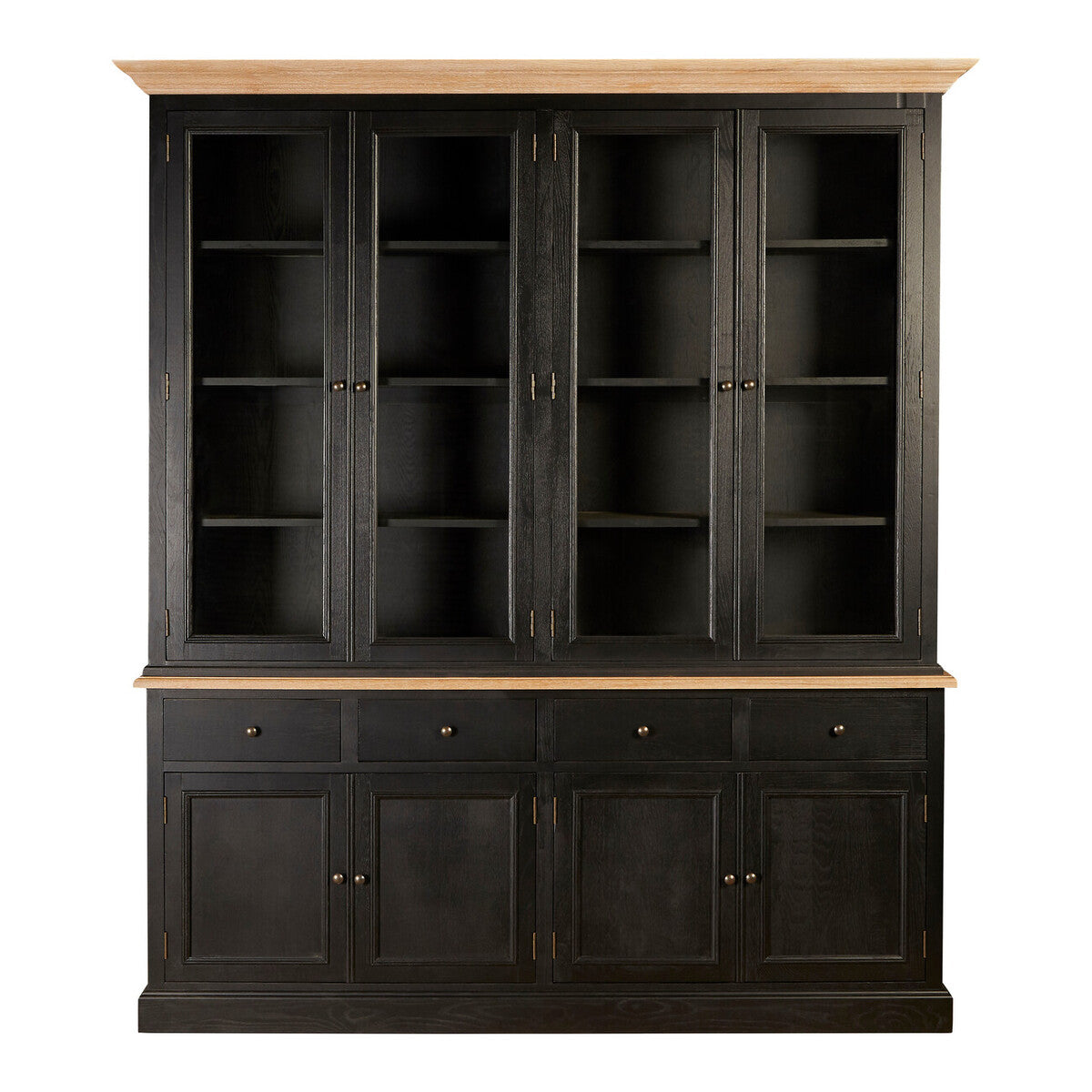 Lyon Black Oak Wood Large Cabinet
