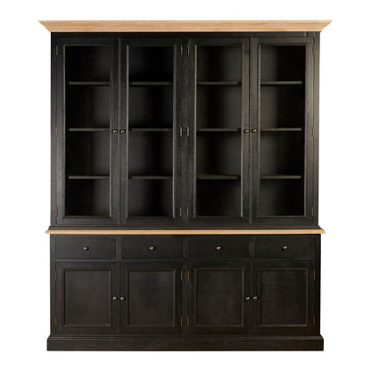 Lyon Black Oak Wood Large Cabinet