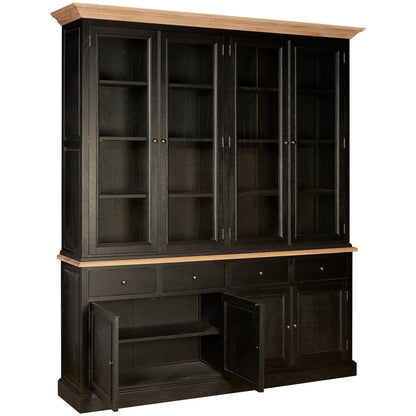 Lyon Black Oak Wood Large Cabinet