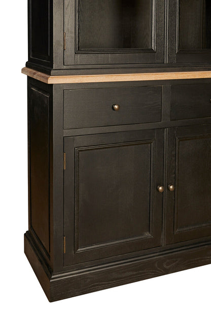 Lyon Black Oak Wood Large Cabinet