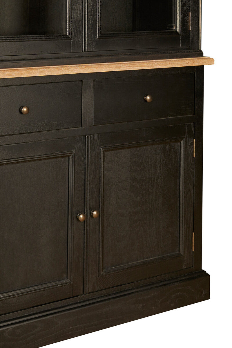 Lyon Black Oak Wood Large Cabinet