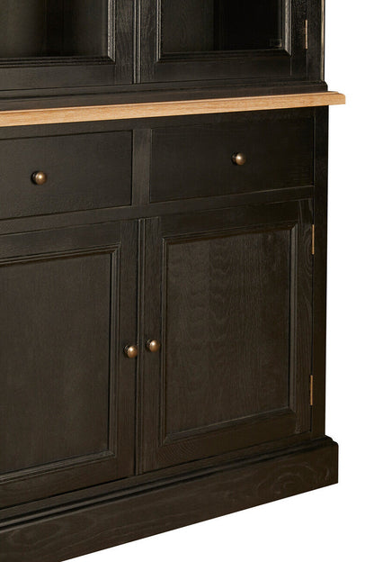 Lyon Black Oak Wood Large Cabinet