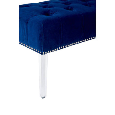 Clarence Blue Velvet Bench