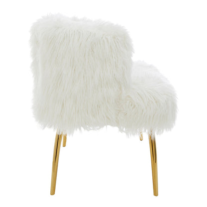 Fur Effect Sofa with Gold Legs, Clarence