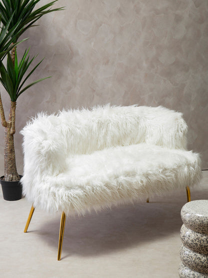 Fur Effect Sofa with Gold Legs, Clarence