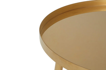 Alvaro Gold Set Of 2 Round Coffee Tables