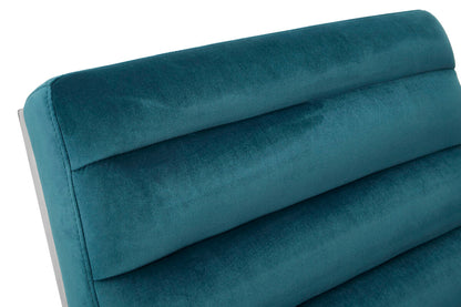Vogue Teal Velvet Curving Profile Lounge Chair