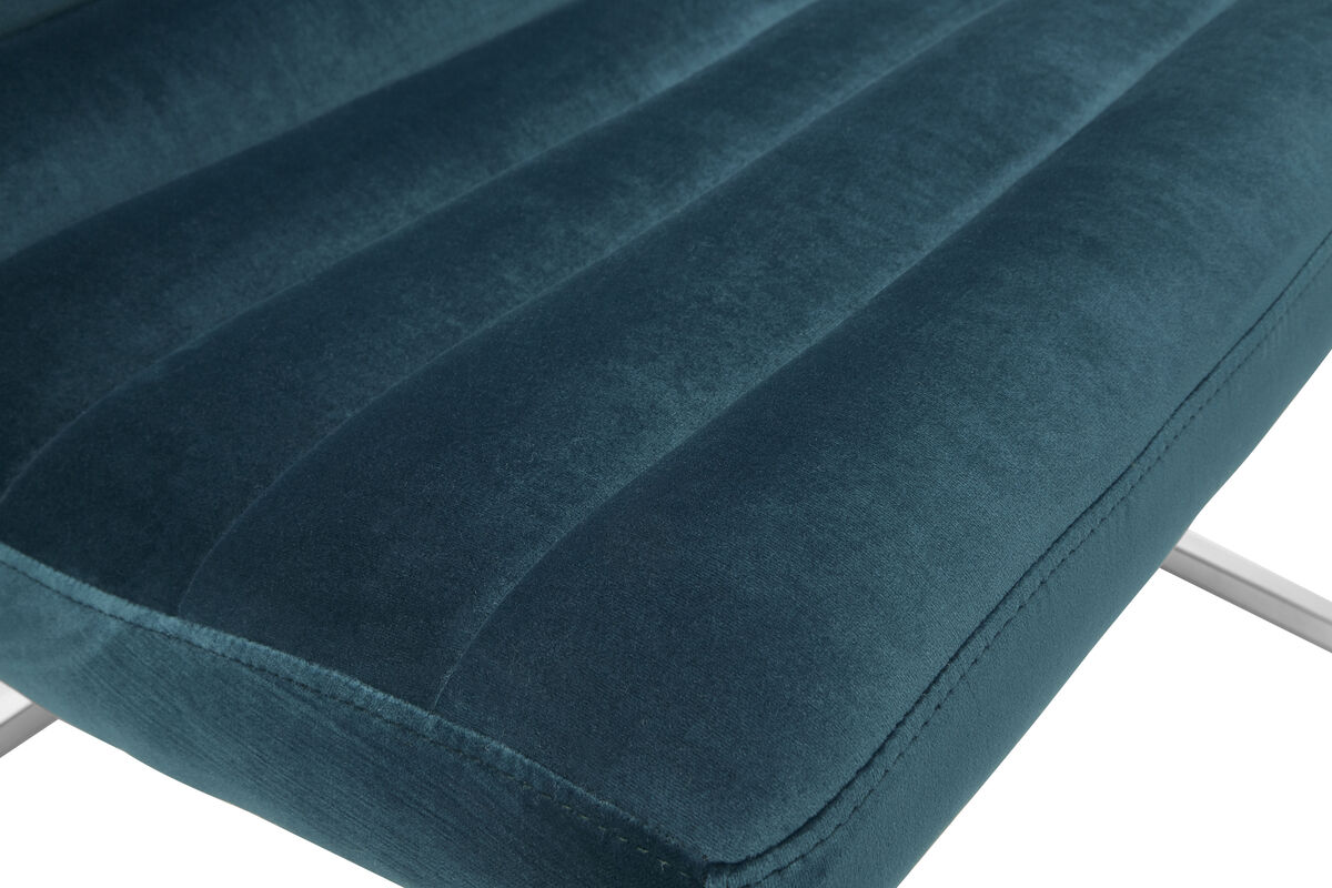 Vogue Teal Velvet Curving Profile Lounge Chair