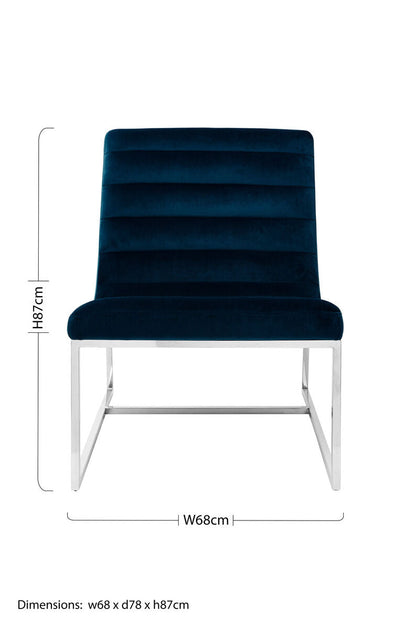 Vogue Midnight Velvet Curving Profile Lounge Chair