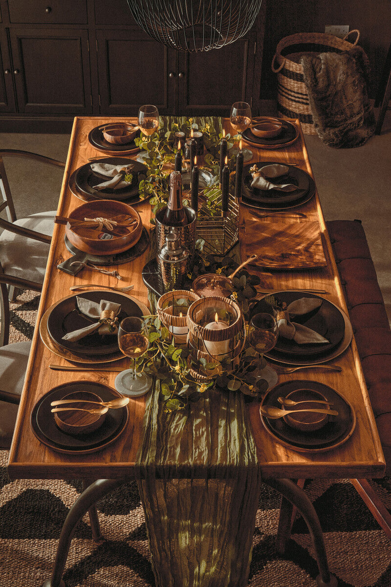 New Foundry Dining Table With Elm Wood Top