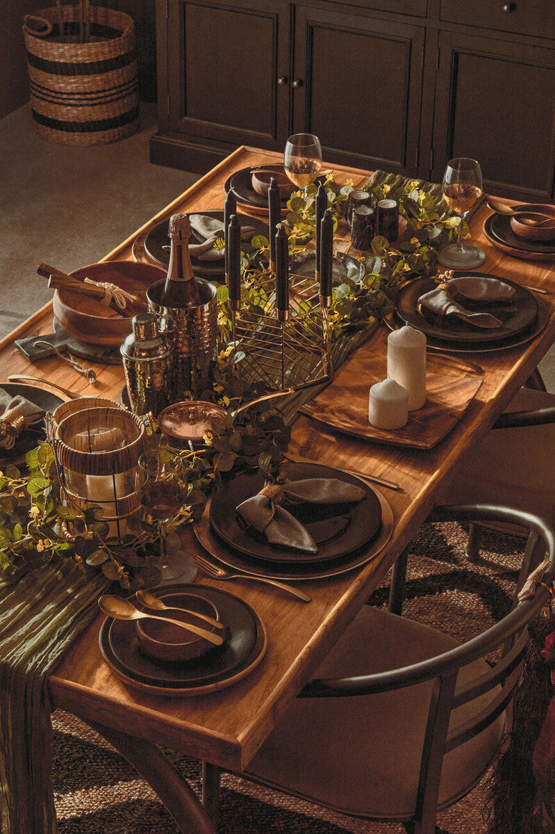 New Foundry Dining Table With Elm Wood Top