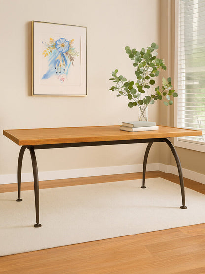 New Foundry Dining Table With Elm Wood Top